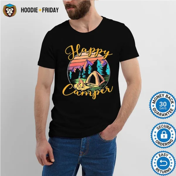 Camping Happy Camper Vintage Retro Shirts