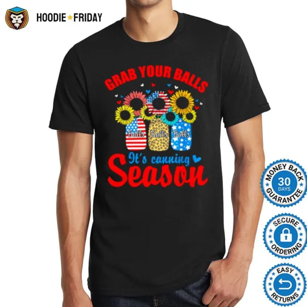 Canning 4Th Of July Flag America  Ball Flower Jar Shirts