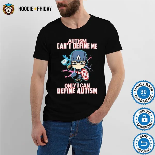 Captain America Autism Can? Define Me Only I Can Define Autism World Autism Awareness Day Shirts