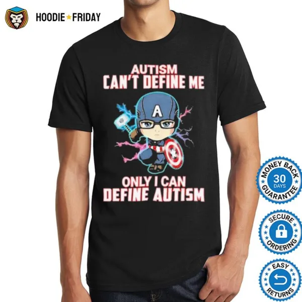 Captain America Autism Can? Define Me Only I Can Define Autism World Autism Awareness Day Shirts