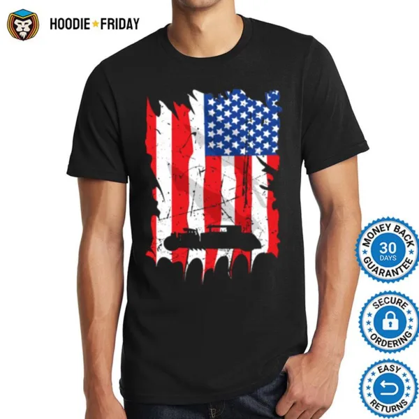 Car Guy American Flag Big Block Street Rod Shirts