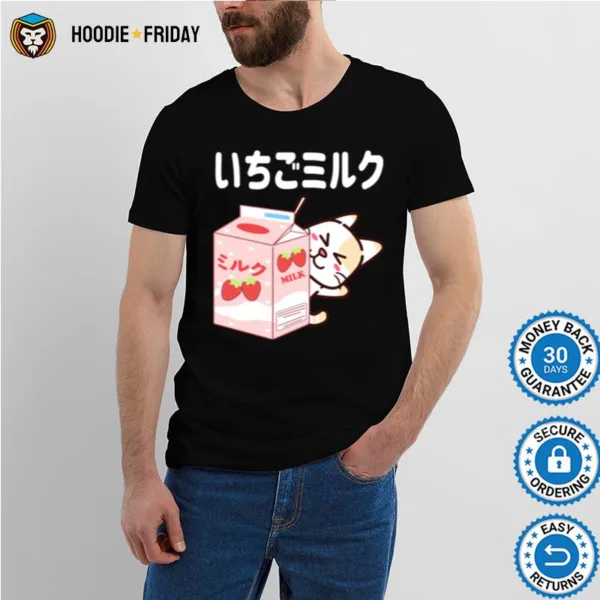 Cat Japanese Kawaii Strawberry Milk Shirts