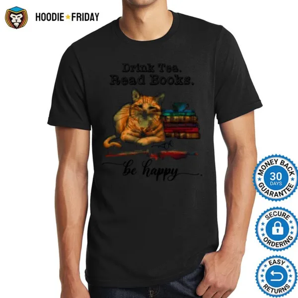 Cat Tea Reading Lover Shirts