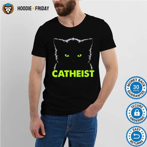 Catheist Atheist God Religion Cat Cats Kitten Pe Shirts