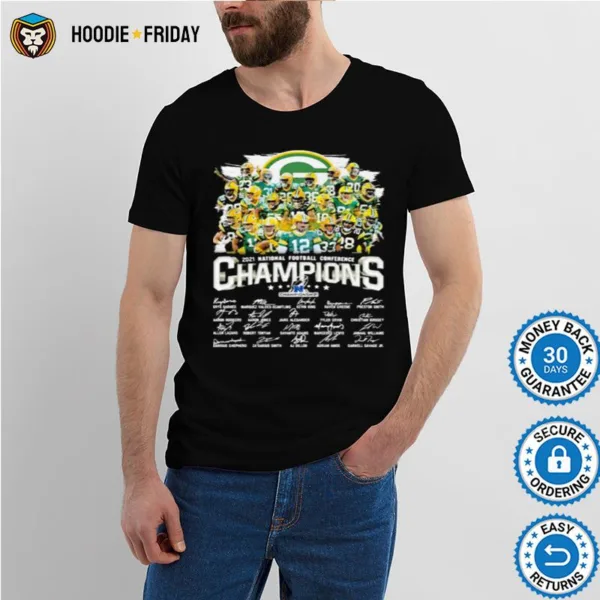 Champions National Football Conference Green Bay Packers Signature Shirts