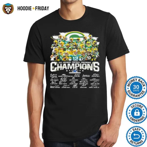 Champions National Football Conference Green Bay Packers Signature Shirts