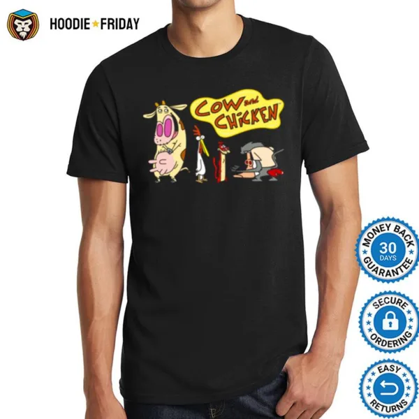 Characters Design Cow And Chicken Shirts