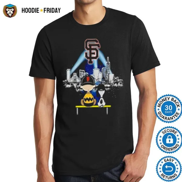 Charlie Brown And Snoopy Dog Watching City San Francisco Giants Shirts