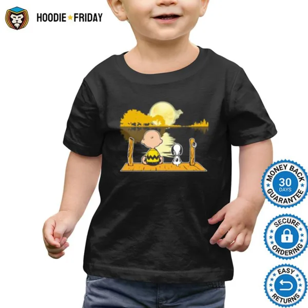 Charlie Brown And Snoopy Sightseeing River Guitar Shirts