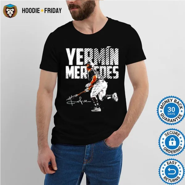 Chicago Baseball Yermin Mercedes Bold Signature Shirts