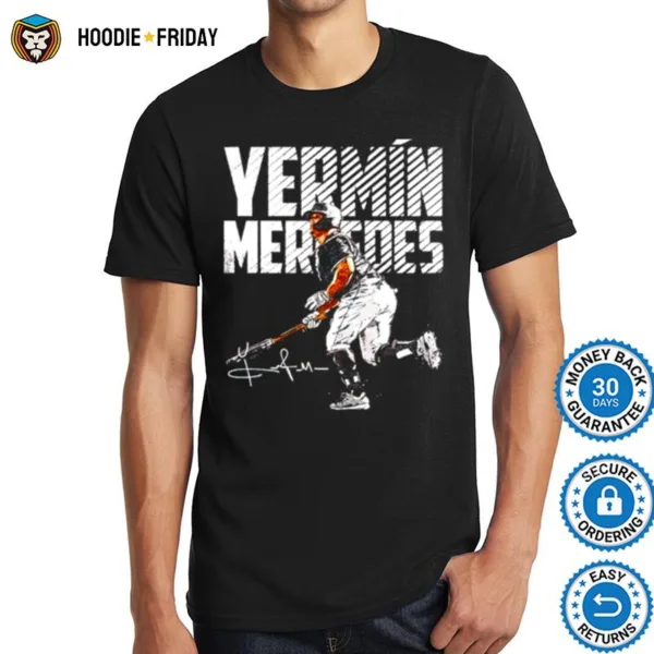 Chicago Baseball Yermin Mercedes Bold Signature Shirts