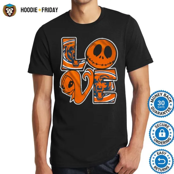 Chicago Bears Jack Skellington And Sally Love Shirts