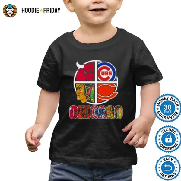 Chicago Big 4 Teams Bulls Bears Blackhawks Cubs Shirts