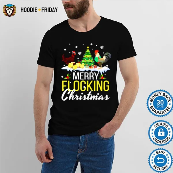 Chicken Noel Hats Dancing On Snow Merry Flocking Christmas Shirts