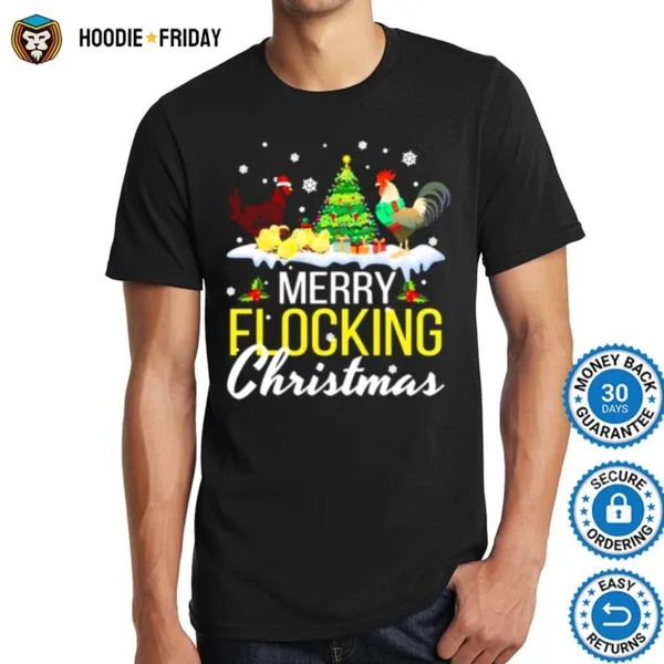 Chicken Noel Hats Dancing On Snow Merry Flocking Christmas Shirts