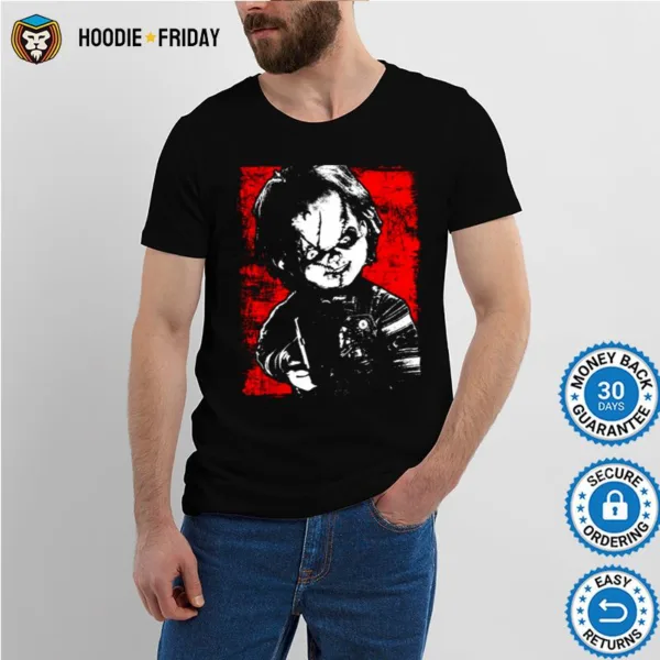 Child? Play Chucky Distressed Portrait Child? Play S Shirts