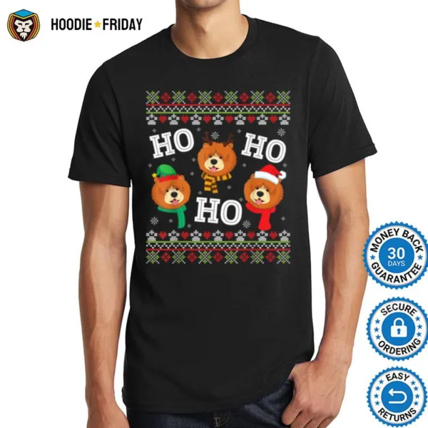 Chow Chow Dog Ho Ho Ho Merry Christmas Dad Mom Ugly Sweater Shirts