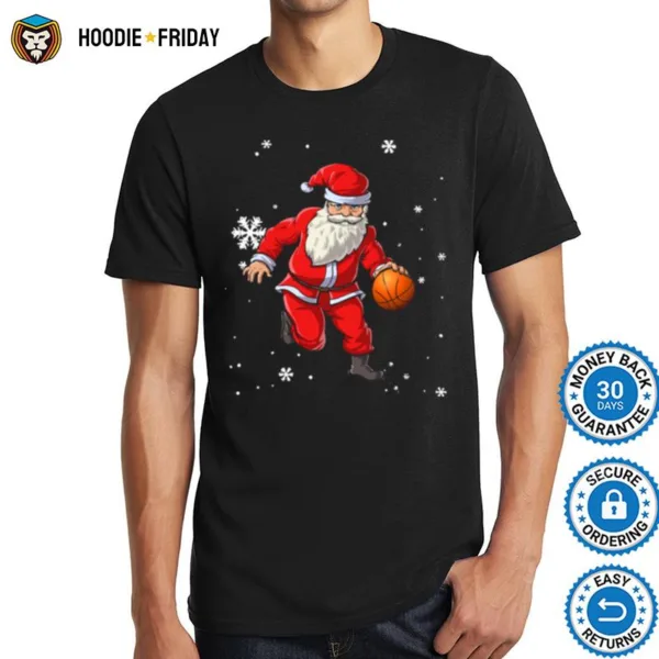 Christmas Basketball Pajamas Santa Claus Slam Dunk Shirts