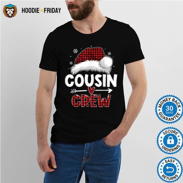 Christmas Cousin Crew Buffalo Plaid Santa Matching Family Shirts