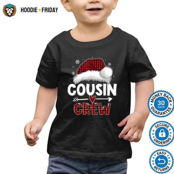 Christmas Cousin Crew Buffalo Plaid Santa Matching Family Shirts