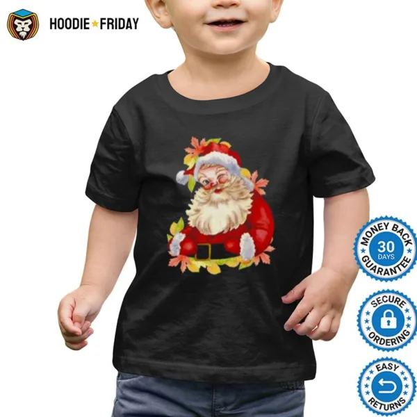 Christmas Cute Gift For Women Winking Funny Santa Fall Shirts