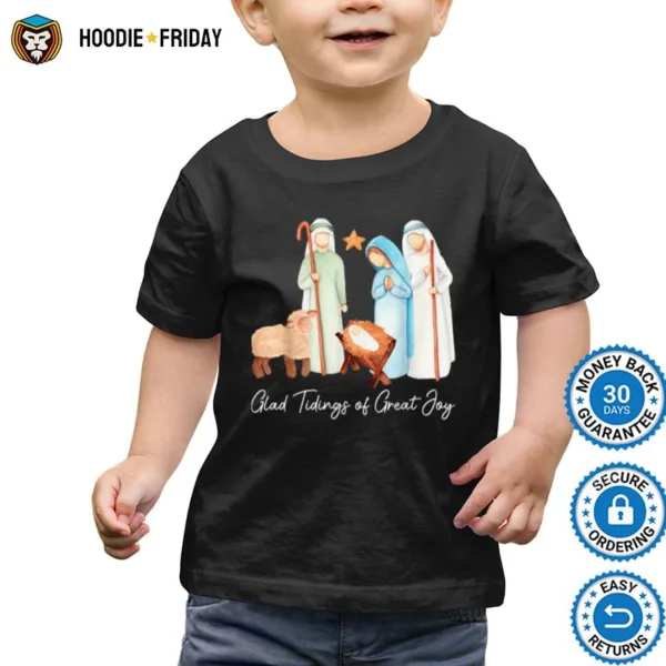 Christmas Glad Tidings Of Great Joy Nativity Christian Jesus Shirts