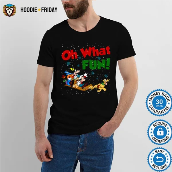 Christmas Oh What Fun Holiday Mickey And Donald Under Snow Shirts