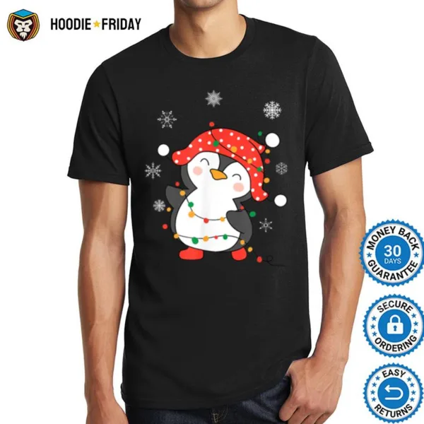 Christmas Penguin Xmas Graphic Casual Holiday Shirts