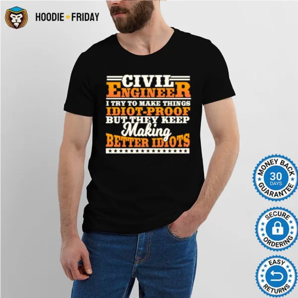 Civil Engineer Engineering Design On Back Of Clothing Shirts