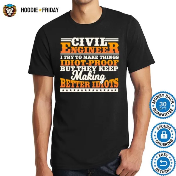 Civil Engineer Engineering Design On Back Of Clothing Shirts