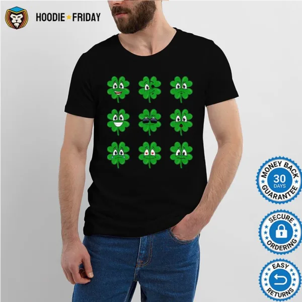 Clover Emojis Emoticons Boys Girls St. Patricks Day Shirts