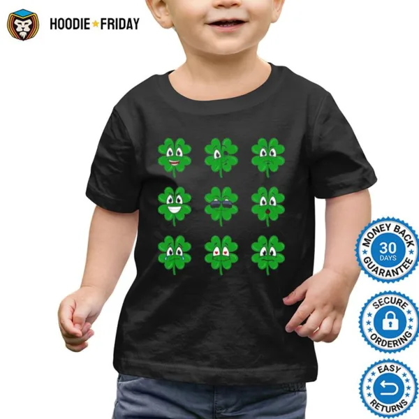 Clover Emojis Emoticons Boys Girls St. Patricks Day Shirts