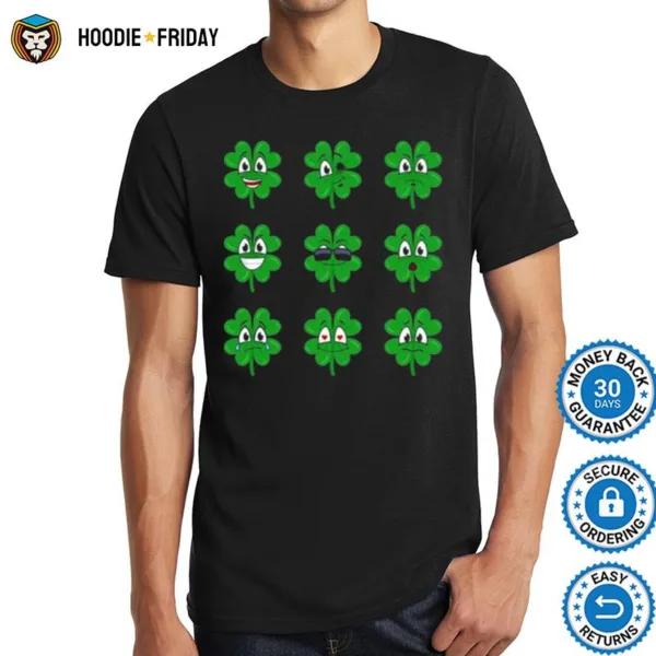 Clover Emojis Emoticons Boys Girls St. Patricks Day Shirts