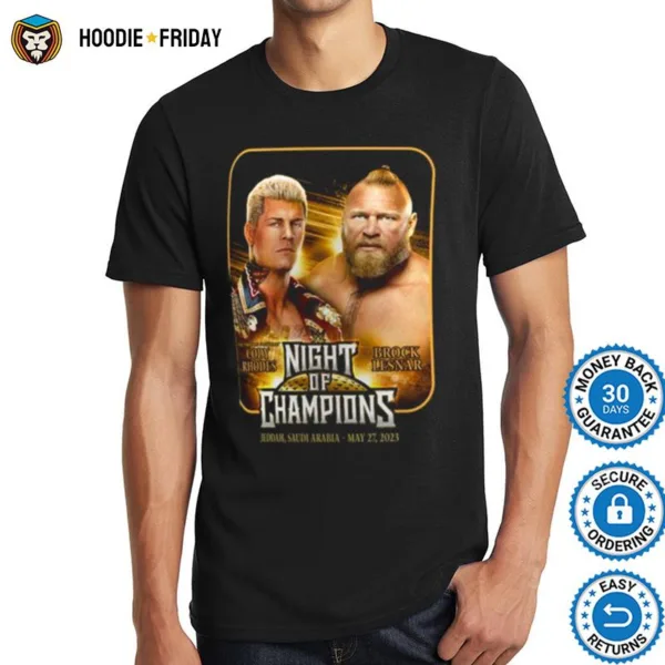 Cody Rhodes Vs Brock Lesnar Night Of Champions Matchup Shirts