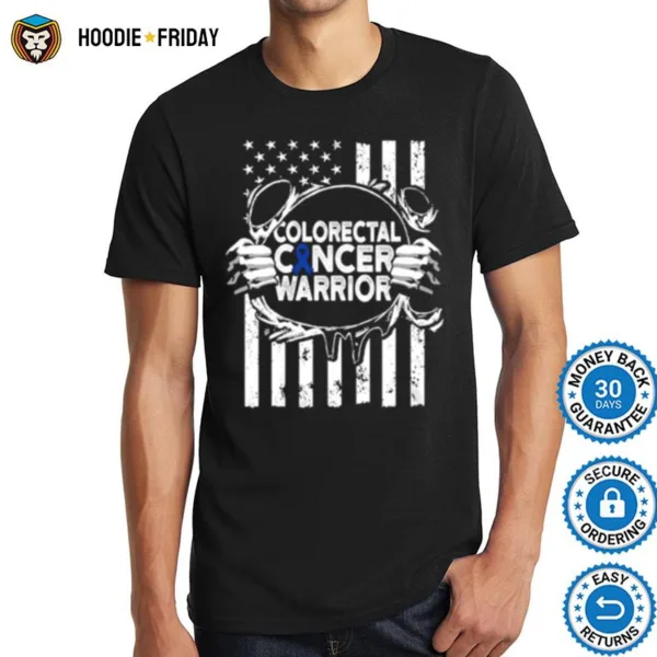 Colorectal Cancer Survivor Learning Crc Warrior American Flag Shirts