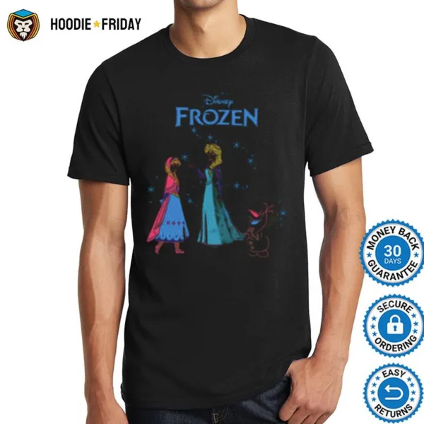 Colored Frozen Elsa Anna & Olaf Shirts