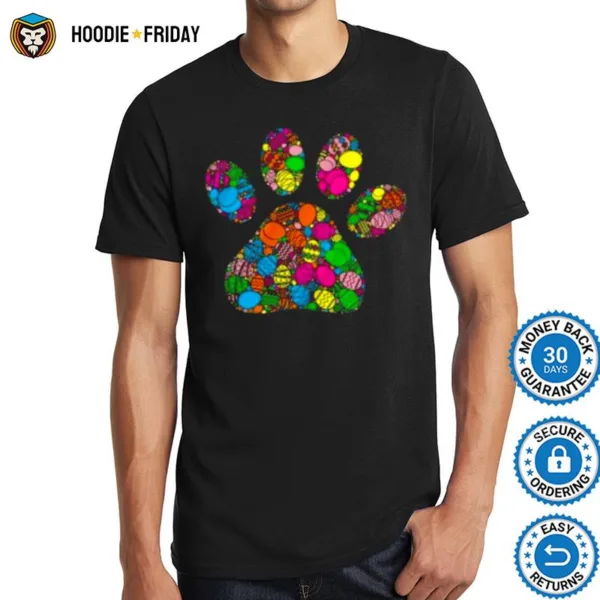 Colorful Egg Dog Paw Shirts