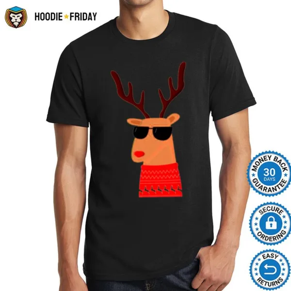 Cool Sunglasses Reindeer Merry Christmas Dude Shirts