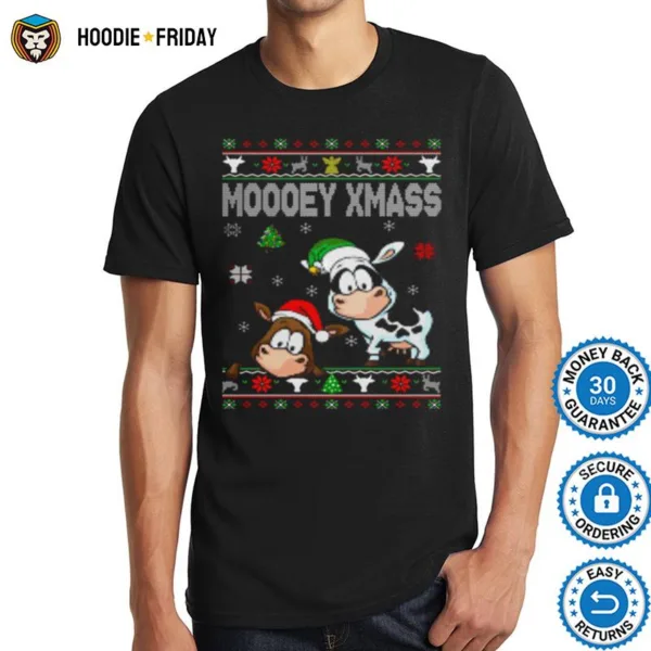 Cows Moooey Xmass Ugly Christmas Shirts