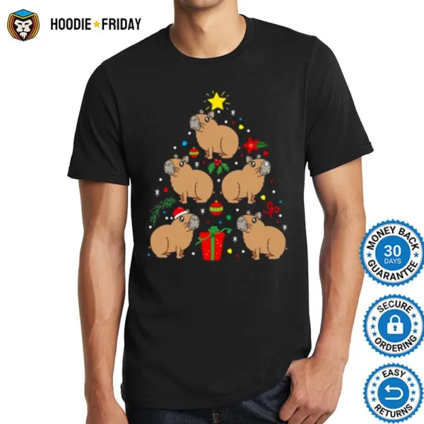 Crowd Capybara Christmas Ornament Tree Shirts