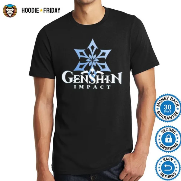 Cryo Big Emblem Genshin Impac Shirts