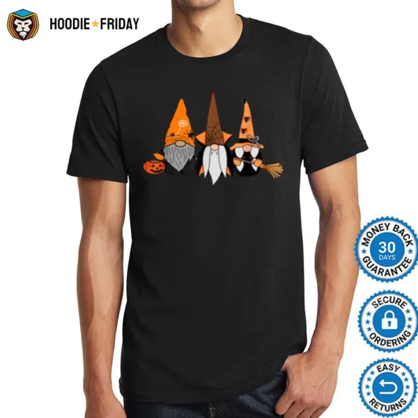 Cute Gnomes Happy Halloween Fall Candy Corn Pumpkin Men Kid Shirts