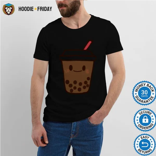 Cute Kawaii Boba Milk Tea Bubble Tapioca Pearls Tea Shirts