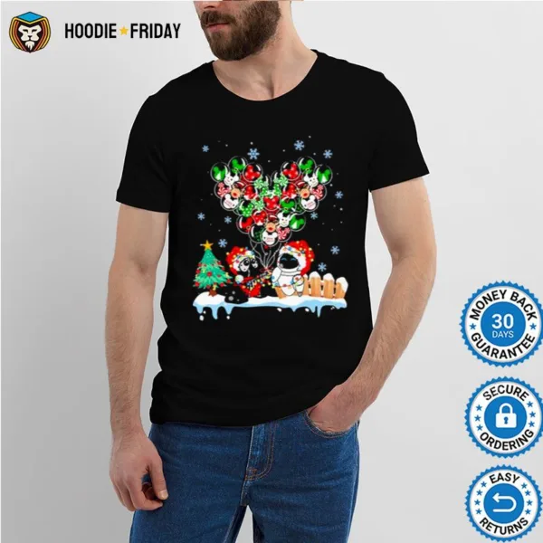 Cute Pixar Wall E And Eve Mickey Ears Balloon Christmas Ligh Shirts