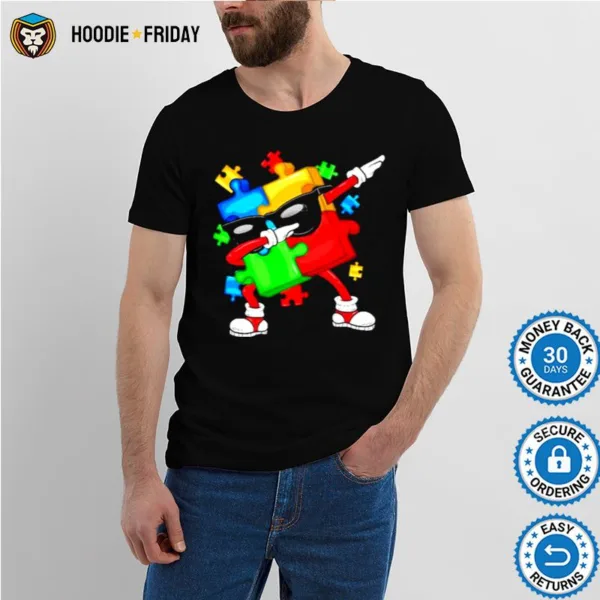 Dabbing Puzzle Pieces National Autism Awareness Shirts