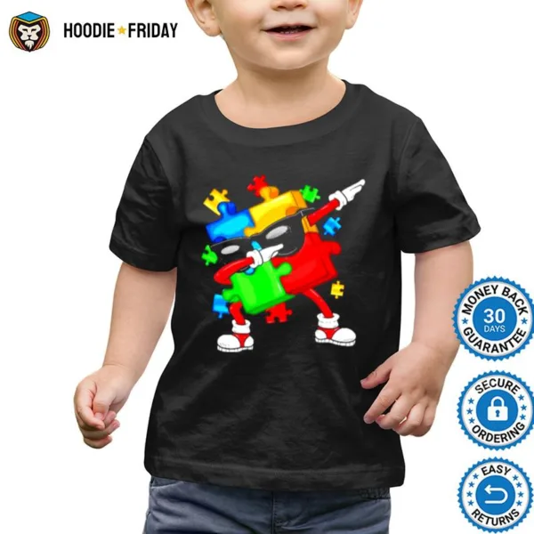 Dabbing Puzzle Pieces National Autism Awareness Shirts