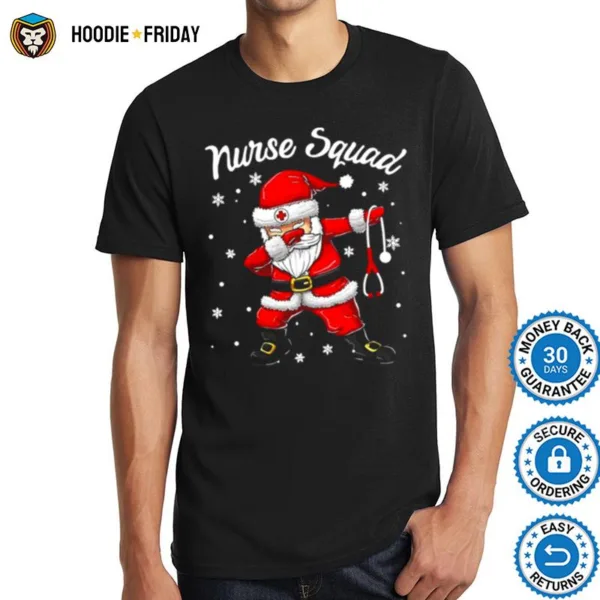 Dabbing Santa Scrubs Nurse Squad Shirts