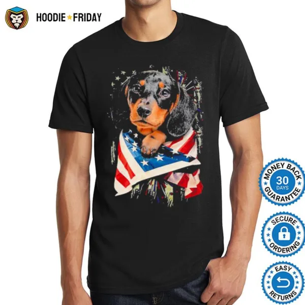 Dachshund Lover American Flag Shirts