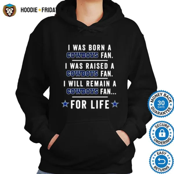 Dallas Cowboys I Was Born A Cowboys Fan Shirts