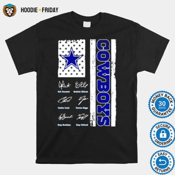 Dallas Cowboys Name Flag Signatures Shirts